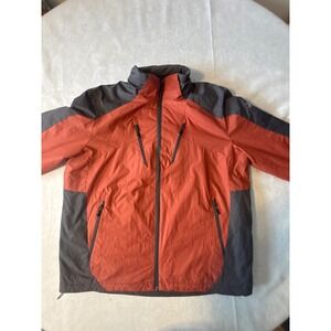 ZeroXposur Mens Softshell Jacket Orange Gray Full Zip Performance Large L